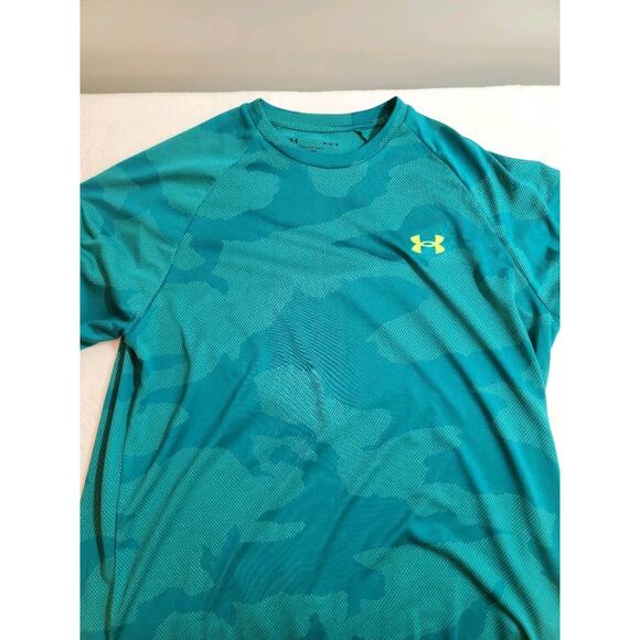 Under Armour TShirt Mens Medium Green Camo Short Sleeve Soccer Athleisure - Picture 3 of 10